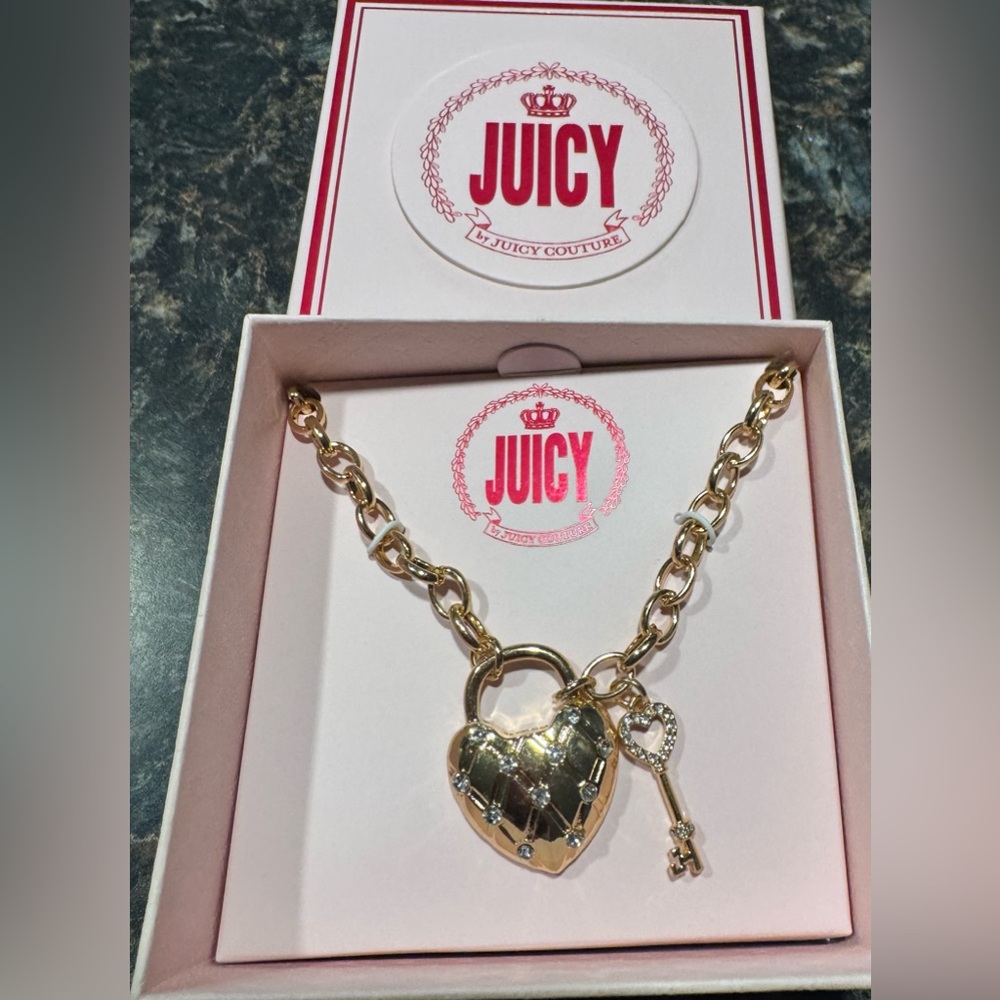 Juicy Couture Gold Heart and Key Necklace